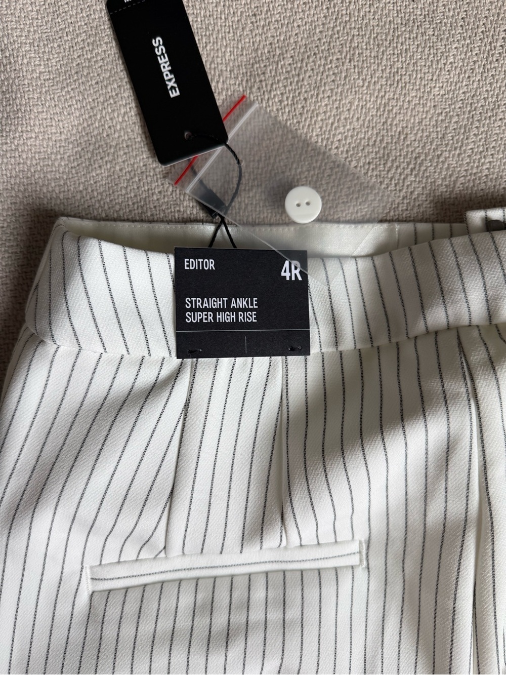 Express White Pinstripe Dress Pants - Picture 5 of 5